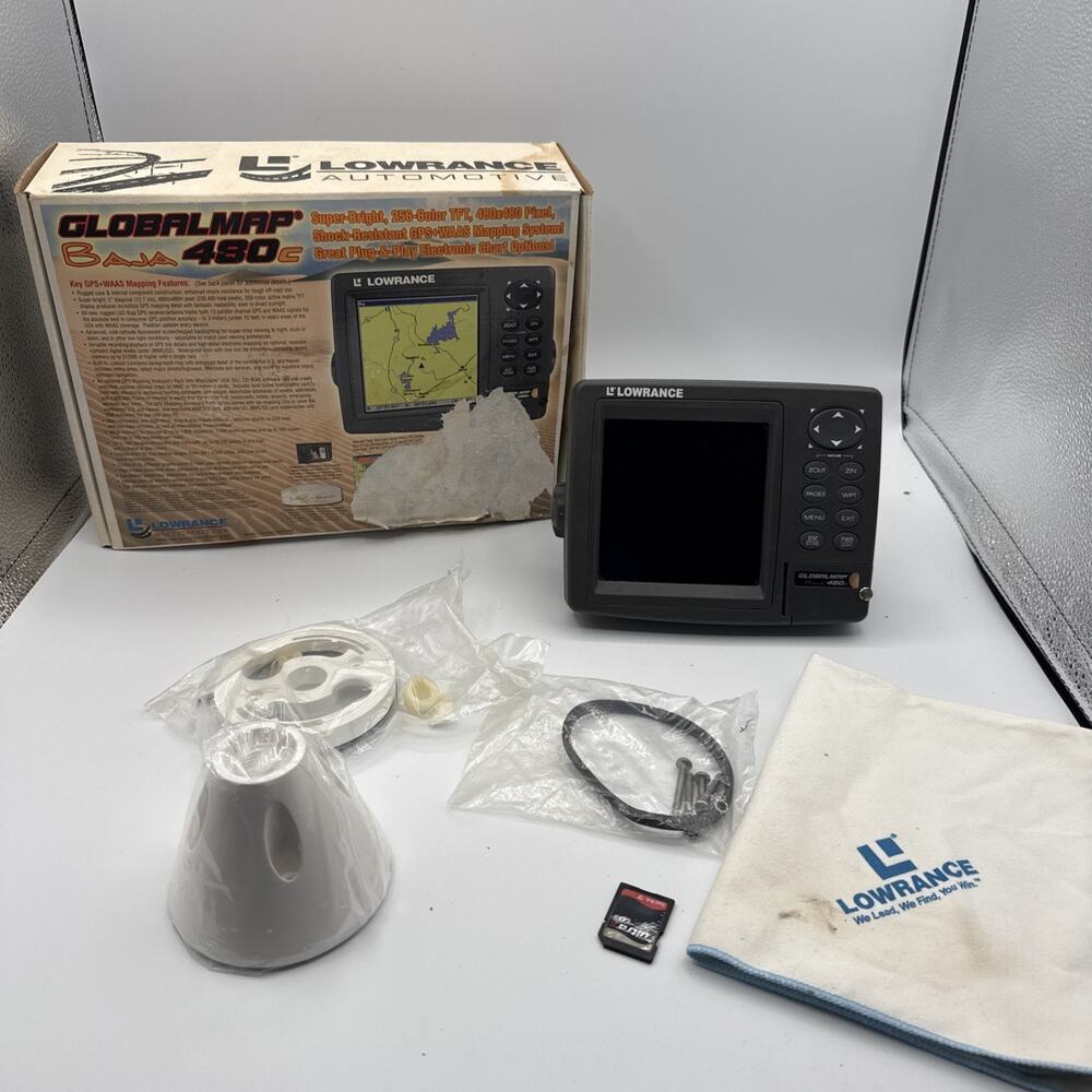 Lowrance GlobalMap Baja 480C GPS Automotive Off Road Map Mount Hardware Bundle